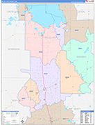 Mille Lacs County Wall Map Color Cast Style
